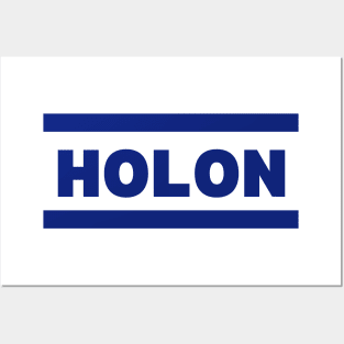 Holon City in Israel Flag Colors Posters and Art